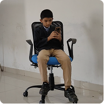 Student holding a phone vertically while exploring the HydroAR water cycle module